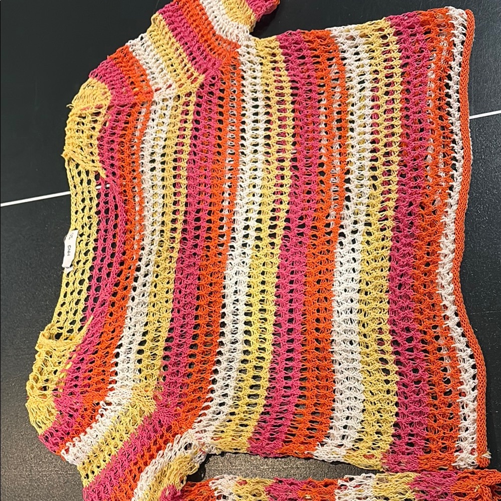 Mango Multicolor Crochet Swim Coverup View 4